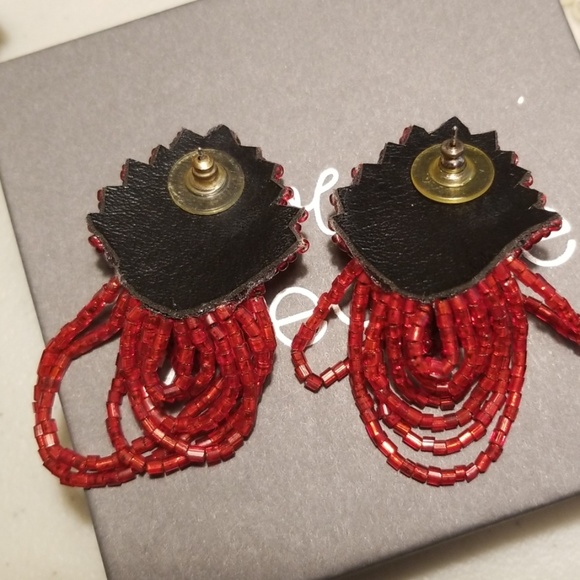 💖❤Leather and Beaded earrings. - Picture 2 of 3
